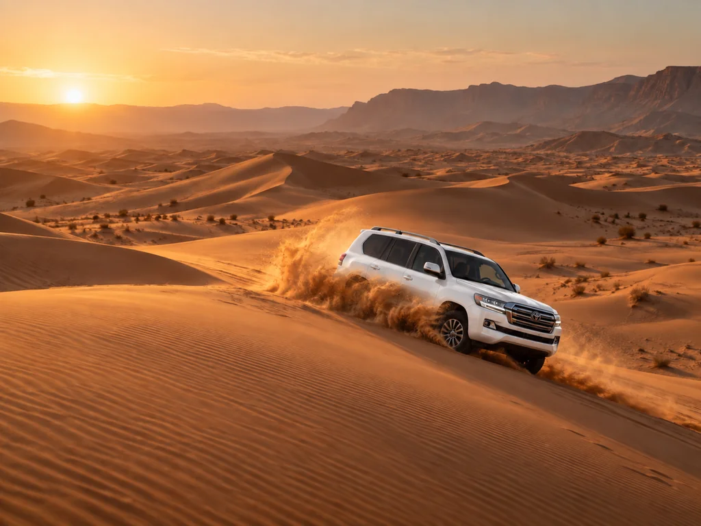 4WD driving through Wahiba Sands