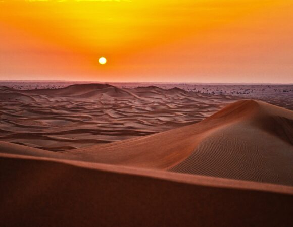 sunset in desert